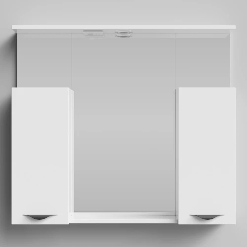 Зеркало Марко 90, ручки Черные, белый глянец