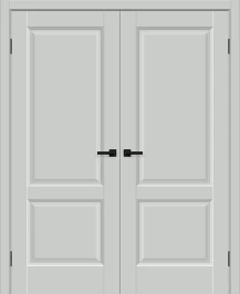 Двустворчатая распашная дверь BRAVO Неоклассик-32 Grey Silk