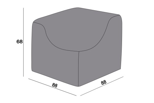 Защитный чехол на модуль Лунго угловой 86×86×65 см, цвет темно-серый