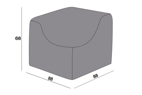 Защитный чехол на модуль Лунго угловой 86×86×65 см, цвет темно-серый