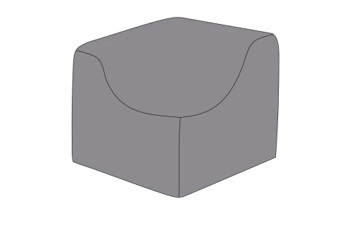 Защитный чехол на модуль Лунго угловой 86×86×65 см, цвет темно-серый