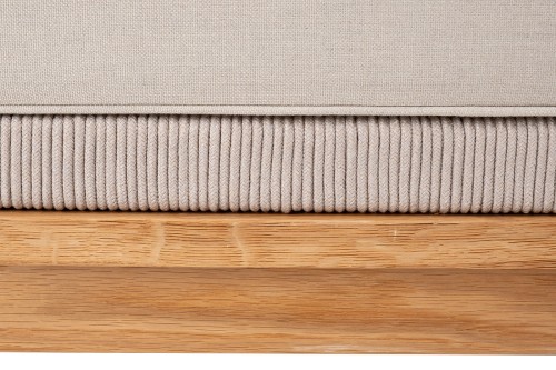 "Канны" правый модуль плетеный из роупа, основание дуб, роуп бежевый круглый, ткань бежевая 052