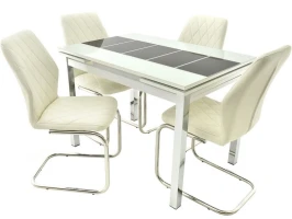 Обеденная группа (Стол Шанхай Каре и 4 стула Шато), цвет белый