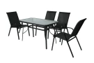 Набор мебели Сан-Ремо  арт.SC-092KD, SC-090 черный,  (4 кресла кор.2+стол 120х70см, каркас черный, сиденья черные) "Garden story"