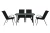 Набор мебели Сан-Ремо  арт.SC-092KD, SC-090 черный,  (4 кресла кор.2+стол 120х70см, каркас черный, сиденья черные) "Garden story"