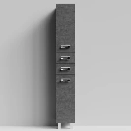 Пенал Орландо 30 напольный, Серый камень ПВХ 57806, правый, бельевая корзина