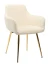 DC836 Стул мягкий с подлокотниками, БЕЖЕВЫЙ букля, каркас металл золото