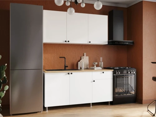 Кухонный гарнитур «Ева» 150см, Белый шагрень (дуб классический)