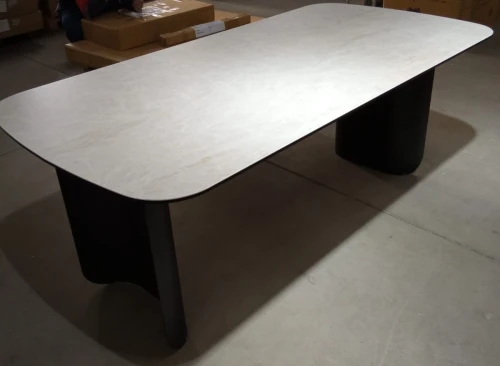 Стол NORD 200 TL-102 Бежевый мрамор, испанская керамика / черный каркас, ®DISAUR