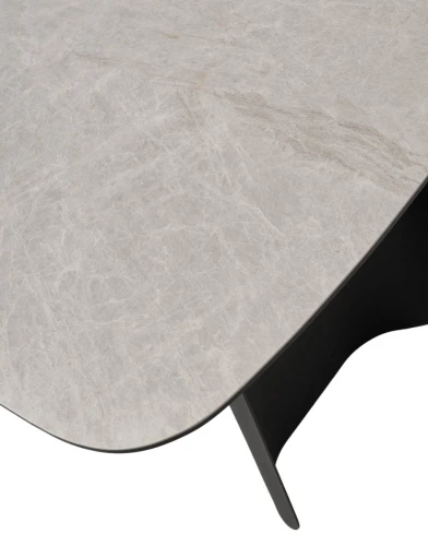 Стол NORD 200 TL-102 Бежевый мрамор, испанская керамика / черный каркас, ®DISAUR