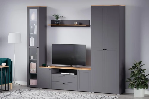 Шкаф 16.307 Остин Серый Графит, Дуб Золотой