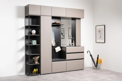 Шкаф для одежды Сидней 16.367.01, Антрацит, Веллюто Капучино