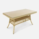 Стол Titulo 1430х830 СТ Индийское дерево, RAL 1014, CT.Прозрачное из искусственного ротанга