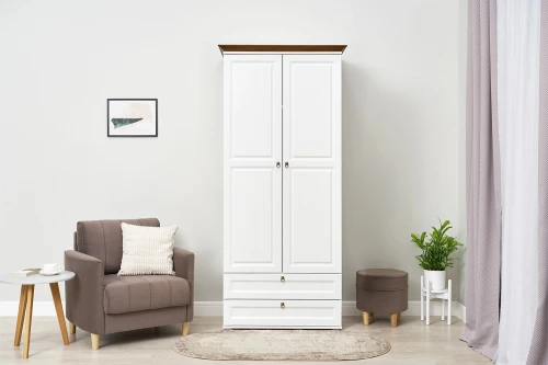 Шкаф двухстворчатый Валенсия, Белый