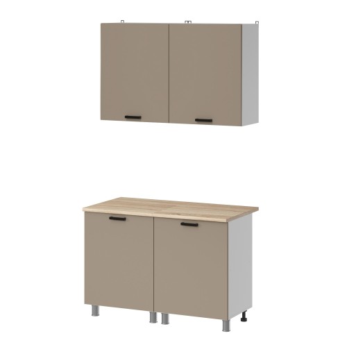 Готовая кухня МК Аленушка 1,2м Орешник Матовая Вижен,скоба черный,сонома