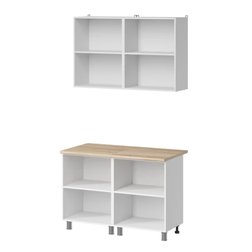 Готовая кухня МК Аленушка 1,2м Орешник Матовая Вижен,скоба черный,сонома