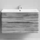 Тумба Адель 100 подвесной, Лиственница структурная контрастно-серая ПВХ 64202 Vodok с раковиной в комплекте Тумба Адель 100 подвесной, Лиственница структурная контрастно-серая ПВХ 64202 Vodok с раковиной в комплекте