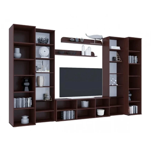 Гостиная Ким Вариант №2, Белый глянец холодный, Венге