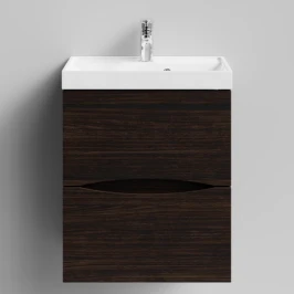 Тумба Лайт 50 подвесной, Палисандр ПВХ 43101 Vodok с раковиной в комплекте