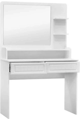 Стол с двумя ящиками и надстройкой Монако МН-18 + МН-18А белое дерево