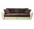 Диван еврокнижка Амстердам 160 ЛЮКС 04 ВЕЛЮР КОРИЧНЕВЫЙ ЭКОКОЖА БЕЖЕВАЯ