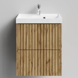 Тумба Тач 50 подвесной, Дуб Тортуга ПВХ 2357-43 Vodok с раковиной в комплекте