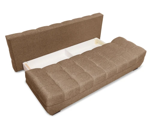 Диван еврокнижка Орион, рогожка коричневая,144