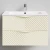Тумба Эйфория 80 F4, пример RAL 1015 Светлая слоновая кость, матовая, 2 ящика, подвесной Vodok с раковиной в комплекте