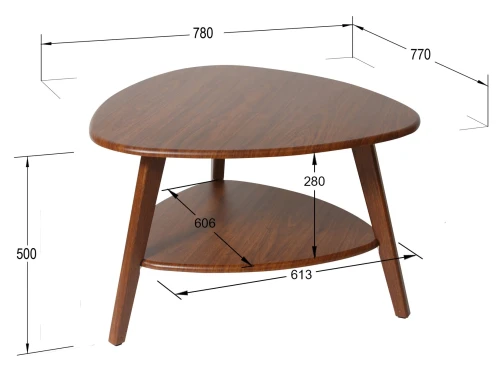 Стол журнальный Бруклин орех/орех
