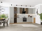 Кухонный гарнитур Флэт-05 Light Grey In 2S-Дуб Вотан