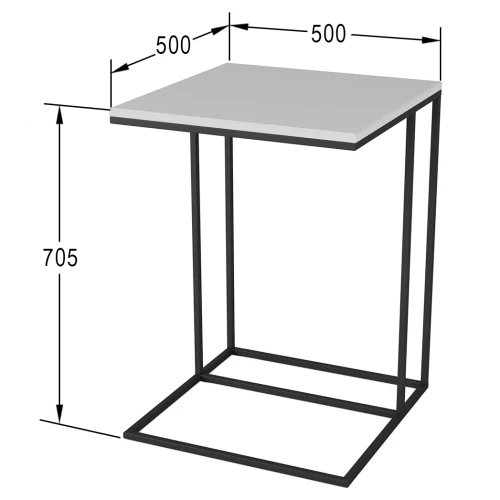 Стол придиванный Хайгрет белый/черный