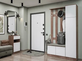 Прихожая Холл-04 Silky White Ясень шимо темный