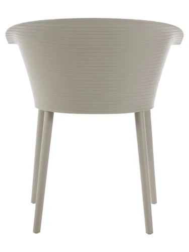 DC277 Стул пластиковый, каркас Бежевый, подушка черно-белая