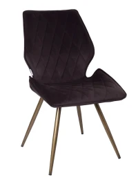 DC231 Стул мягкий поворотный 180, ГОРЬКИЙ ШОКОЛАД#M420-11 велюр, каркас металл, бронза КРУГЛЫЙ