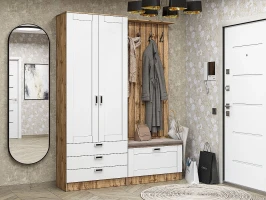 Готовая прихожая Стиль-03 Super White/Дуб Вотан