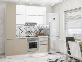 Модульная кухня Фьюжн-06 Silky White/Silky Grey