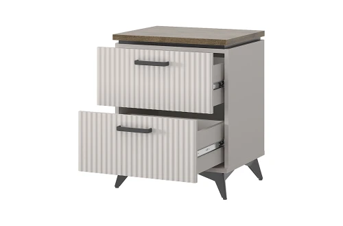 VINATI, Тумба прикроватная 2S. Цвет ПЕРСИДСКИЙ ЖЕМЧУГ/ АМАРОК