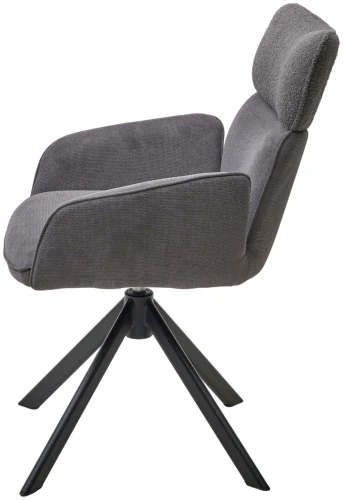 Стул TRIS 360 град. поворот с возвратом, Davis Nowo 92 серый, букле /Point 90 серый/ Черный, ®DISAUR