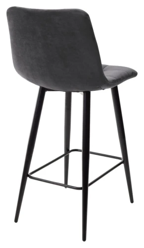 Полубарный стул CHILLI-QB серый #27, велюр / черный каркас (H=66cm) М-City