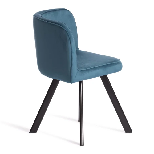 Комплект (стол, 4 стула) QUADRON (mod. PT14) Стол: МДФ/металл, стул: металл/велюр, 100х100х73 см, 69х56х71 см, Blue (синий/бирюзовый) HLR62/черн.