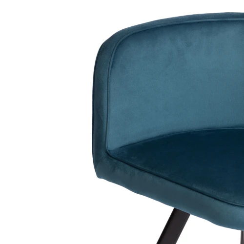 Комплект (стол, 4 стула) QUADRON (mod. PT14) Стол: МДФ/металл, стул: металл/велюр, 100х100х73 см, 69х56х71 см, Blue (синий/бирюзовый) HLR62/черн.