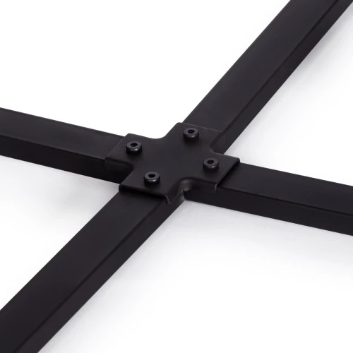 Комплект (стол, 4 стула) QUADRON (mod. PT14) Стол: МДФ/металл, стул: металл/велюр, 100х100х73 см, 69х56х71 см, Blue (синий/бирюзовый) HLR62/черн.