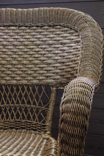 Кресло из искусственного ротанга МЭДИСОН «MEDISON» арт.М00130 brown с подушками на сидение