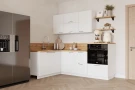 Кухонный гарнитур КГ Угловой 1500*2100 (без пм) Эмаль, Белый  Арника РМ