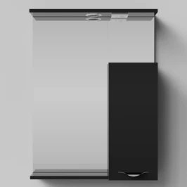 Зеркало Марко 60, ручки Хром, черный глянец, правый