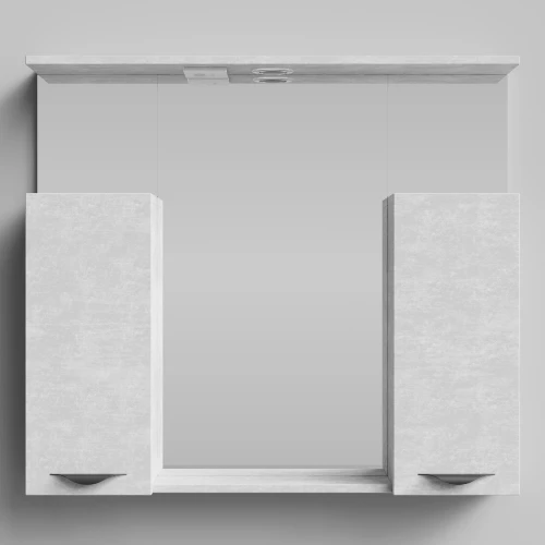 Зеркало Марко 90, ручки Черные, Белый камень ПВХ 57805