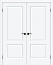 Двустворчатая межкомнатная распашная дверь BRAVO Неоклассик-32 White Silk