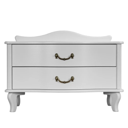 Тумбочка Джульетта широкая 2 ящика молочный дуб Л