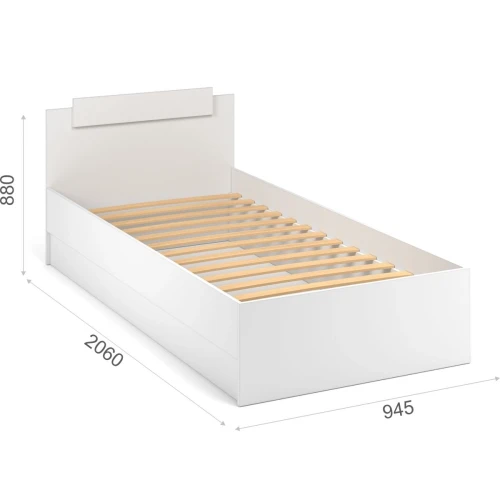 Кровать «Чикаго» 90 настил ЛДСП, Антрацит/Белый