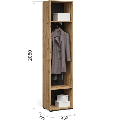 Шкаф «Лацио Сканди» 1д ЛВ, Вотан/Сканди графит